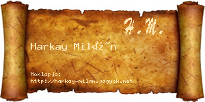 Harkay Milán névjegykártya